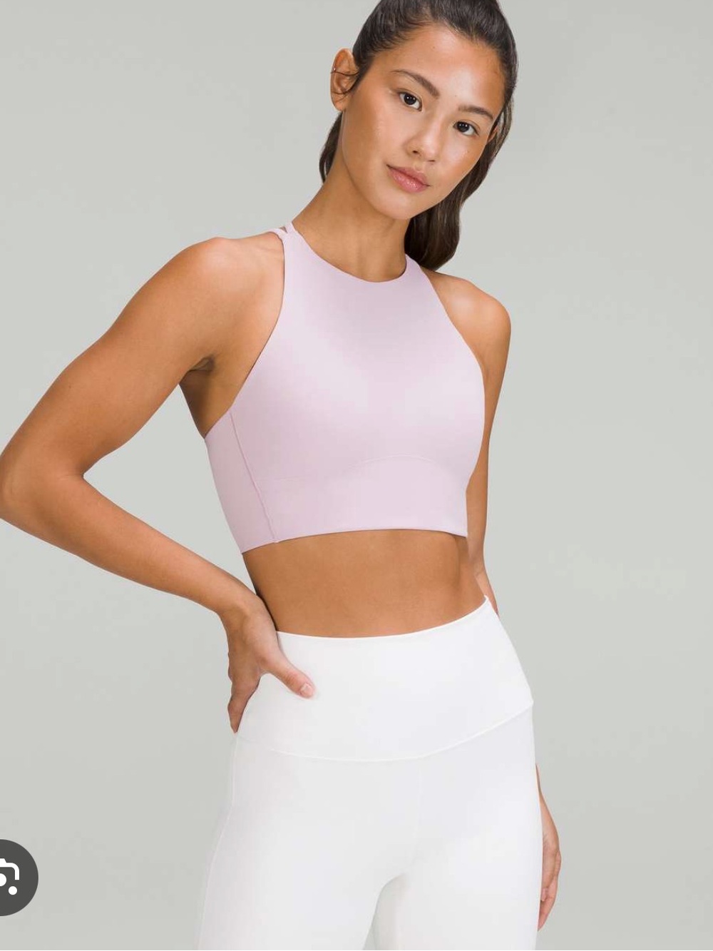 LULULEMON Like a Cloud High Neck Longline Bra in Pink Peony